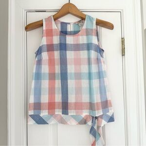 Pastel Gingham Front Tie Top